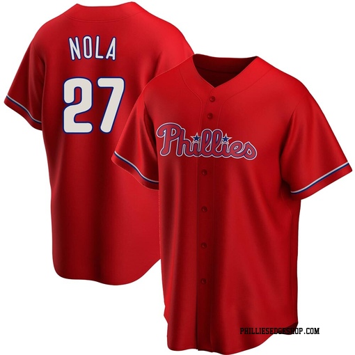 Men's Philadelphia Phillies Aaron Nola Replica Red Alternate Jersey