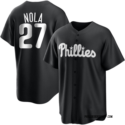 Men's Philadelphia Phillies Aaron Nola Replica White Black/ Jersey