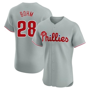 Men's Philadelphia Phillies Alec Bohm Elite Gray Road Jersey