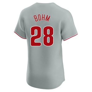 Men's Philadelphia Phillies Alec Bohm Elite Gray Road Jersey