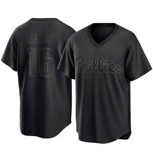 Men's Philadelphia Phillies Brandon Marsh Replica Black Pitch Fashion Jersey