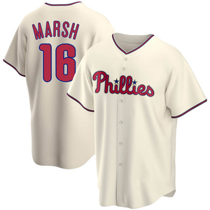 Men's Philadelphia Phillies Brandon Marsh Replica Cream Alternate Jersey