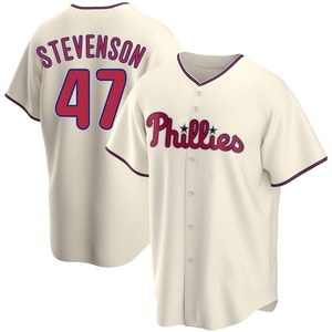 Men's Philadelphia Phillies Cal Stevenson Replica Cream Alternate Jersey