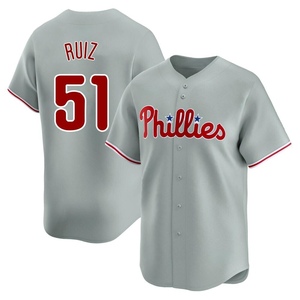 Men's Philadelphia Phillies Carlos Ruiz Limited Gray Away Jersey
