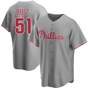 Men's Philadelphia Phillies Carlos Ruiz Replica Gray Road Jersey