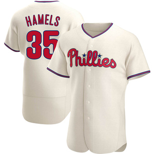 Men's Philadelphia Phillies Cole Hamels Authentic Cream Alternate Jersey