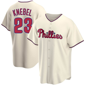 Men's Philadelphia Phillies Corey Knebel Replica Cream Alternate Jersey
