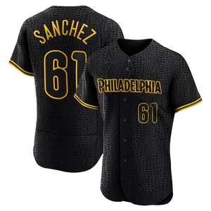 Men's Philadelphia Phillies Cristopher Sanchez Authentic Black Snake Skin City Jersey