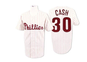 Men's Philadelphia Phillies Dave Cash Authentic White /Red Strip Throwback Jersey