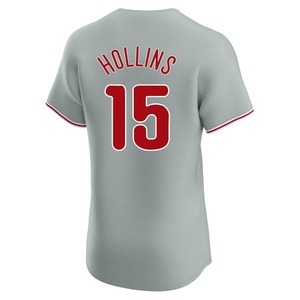 Men's Philadelphia Phillies Dave Hollins Elite Gray Road Jersey