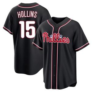 Men's Philadelphia Phillies Dave Hollins Replica Black Fashion Out Jersey