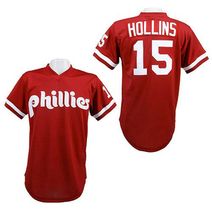 Men's Philadelphia Phillies Dave Hollins Replica Red 1991 Throwback Jersey
