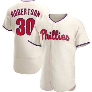 Men's Philadelphia Phillies David Robertson Authentic Cream Alternate Jersey