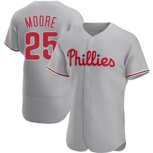 Men's Philadelphia Phillies Dylan Moore Authentic Gray Road Jersey