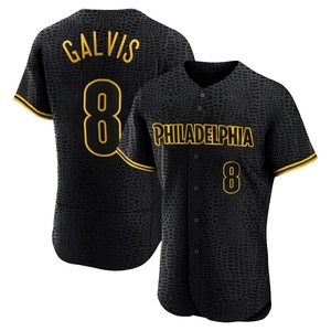 Men's Philadelphia Phillies Freddy Galvis Authentic Black Snake Skin City Jersey