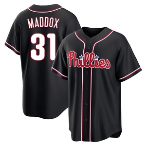 Men's Philadelphia Phillies Garry Maddox Replica Black Fashion Out Jersey