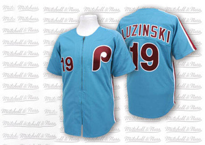 Men's Philadelphia Phillies Greg Luzinski Authentic Blue Throwback Jersey