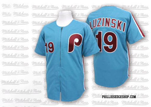 Men's Philadelphia Phillies Greg Luzinski Authentic Blue Throwback Jersey
