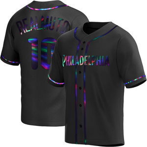 Men's Philadelphia Phillies J.T. Realmuto Replica Black Holographic Alternate Jersey