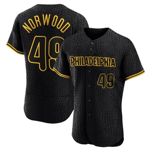 Men's Philadelphia Phillies James Norwood Authentic Black Snake Skin City Jersey