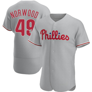 Men's Philadelphia Phillies James Norwood Authentic Gray Road Jersey