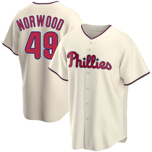 Men's Philadelphia Phillies James Norwood Replica Cream Alternate Jersey
