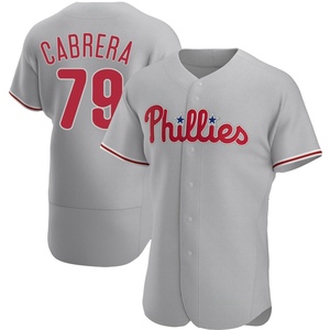 Men's Philadelphia Phillies Jean Cabrera Authentic Gray Road Jersey