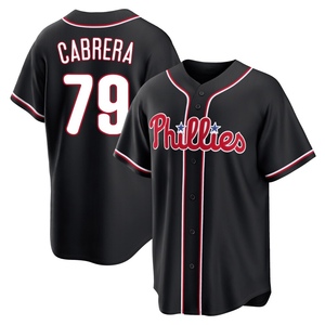 Men's Philadelphia Phillies Jean Cabrera Replica Black Fashion Out Jersey