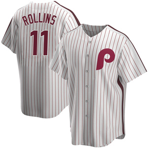 Men's Philadelphia Phillies Jimmy Rollins Replica White Home Cooperstown Collection Jersey