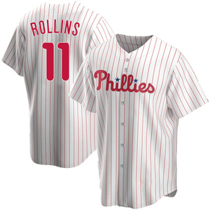 Men's Philadelphia Phillies Jimmy Rollins Replica White Home Jersey
