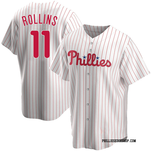 Men's Philadelphia Phillies Jimmy Rollins Replica White Home Jersey