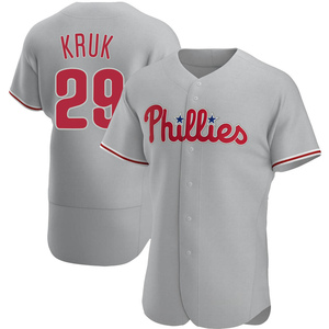 Men's Philadelphia Phillies John Kruk Authentic Gray Road Jersey