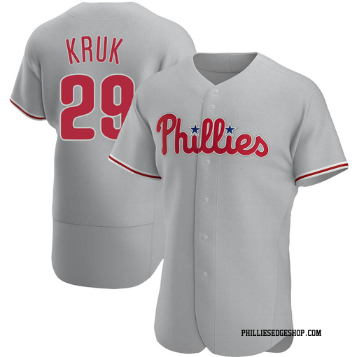 Men's Philadelphia Phillies John Kruk Authentic Gray Road Jersey