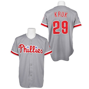 Men's Philadelphia Phillies John Kruk Replica Grey Throwback Jersey