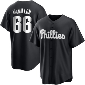 Men's Philadelphia Phillies John McMillon Replica White Black/ Jersey