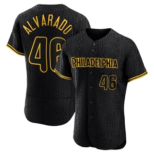Men's Philadelphia Phillies Jose Alvarado Authentic Black Snake Skin City Jersey