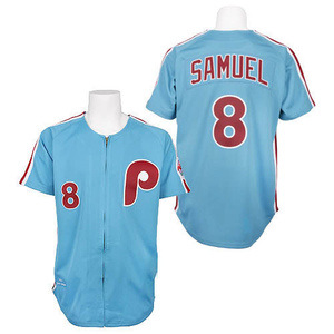 Men's Philadelphia Phillies Juan Samuel Authentic Blue 1984 Throwback Jersey