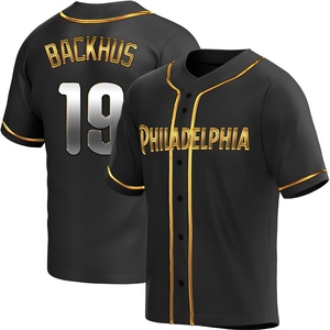 Men's Philadelphia Phillies Kyle Backhus Replica Black Golden Alternate Jersey