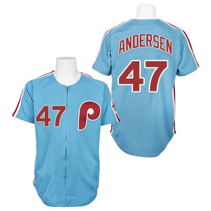 Men's Philadelphia Phillies Larry Andersen Replica Blue 1984 Throwback Jersey