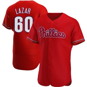 Men's Philadelphia Phillies Max Lazar Authentic Red Alternate Jersey