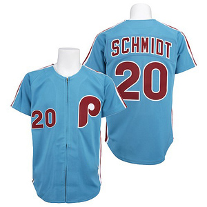 Men's Philadelphia Phillies Mike Schmidt Authentic Blue Throwback Jersey