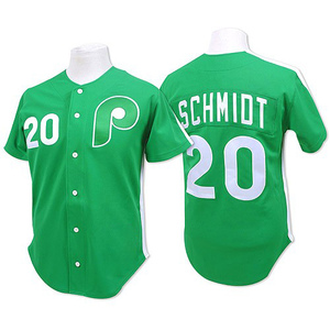 Men's Philadelphia Phillies Mike Schmidt Authentic Green Throwback Jersey