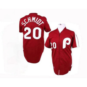 Men's Philadelphia Phillies Mike Schmidt Authentic Red Throwback Jersey