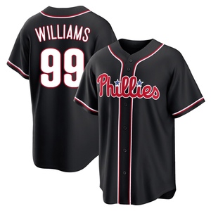 Men's Philadelphia Phillies Mitch Williams Replica Black Fashion Out Jersey