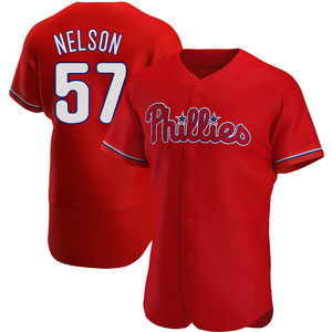 Men's Philadelphia Phillies Nick Nelson Authentic Red Alternate Jersey