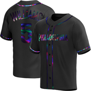 Men's Philadelphia Phillies Nick Williams Replica Black Holographic Alternate Jersey