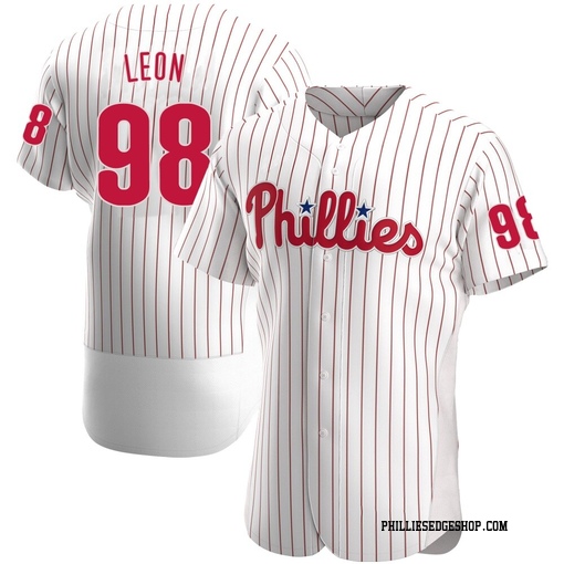 Men's Philadelphia Phillies Pedro Leon Authentic White Home Jersey