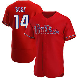 Men's Philadelphia Phillies Pete Rose Authentic Red Alternate Jersey