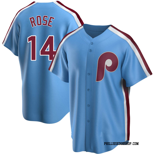 Men's Philadelphia Phillies Pete Rose Replica Light Blue Road Cooperstown Collection Jersey