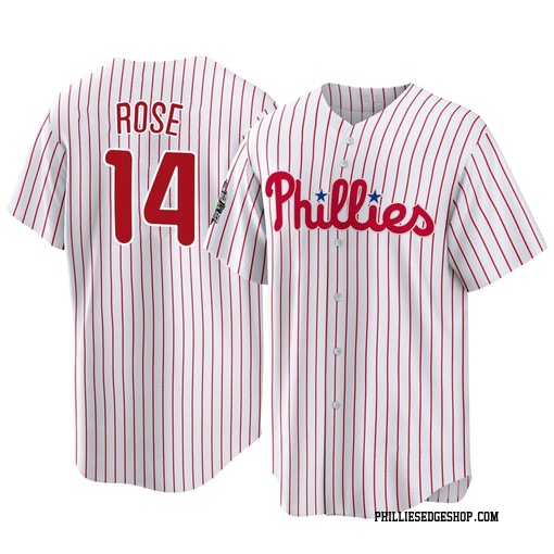 Men's Philadelphia Phillies Pete Rose Replica White 2022 World Series Home Jersey
